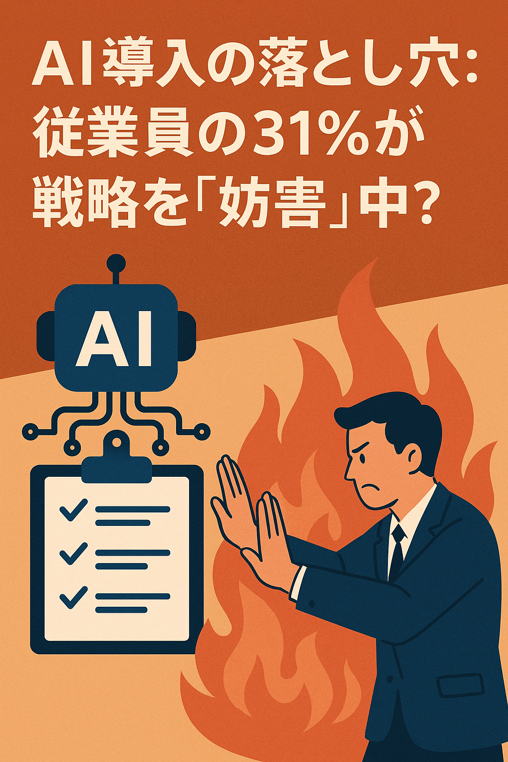 🔥AI導入の落とし穴：従業員の31%が戦略を「妨害」中？