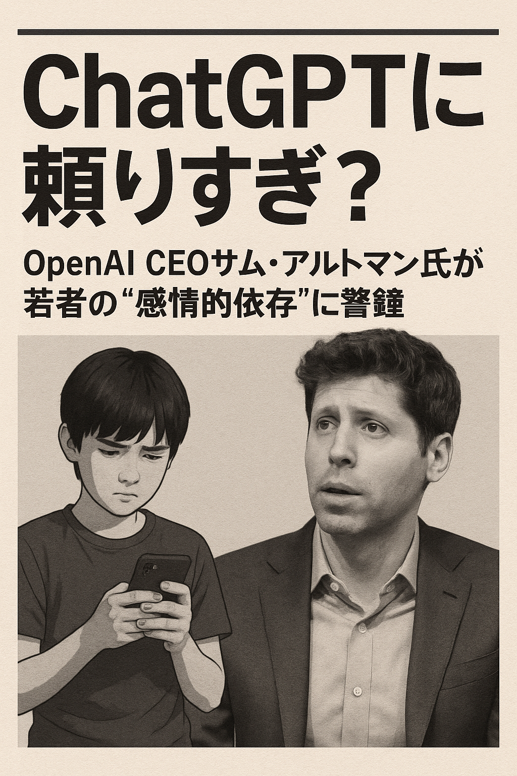 ChatGPTに頼りすぎ？OpenAI CEOサム・アルトマン氏が若者の“感情的依存”に警鐘