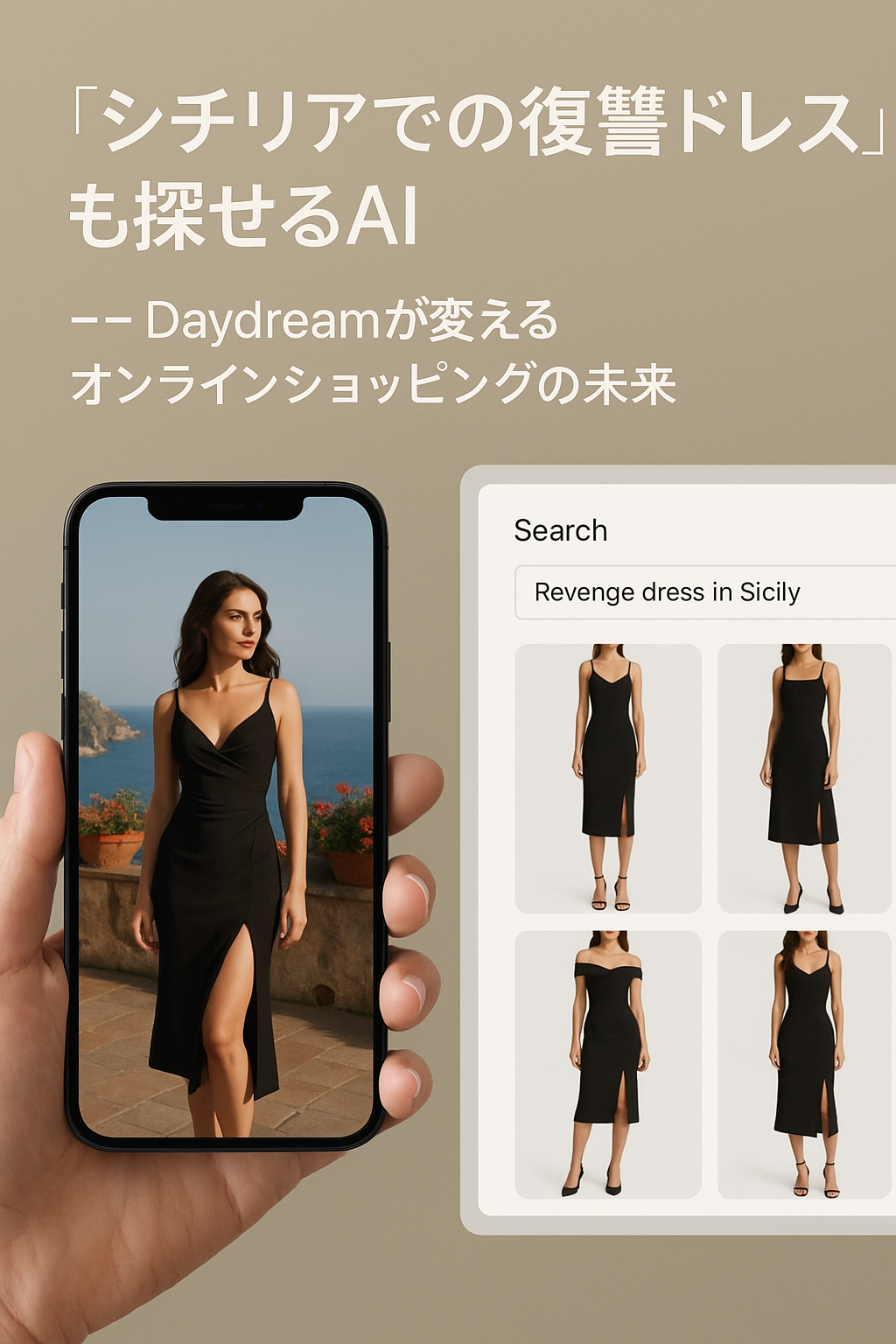 「“シチリアでの復讐ドレス”も探せるAI」──Daydreamが変えるオンラインショッピングの未来