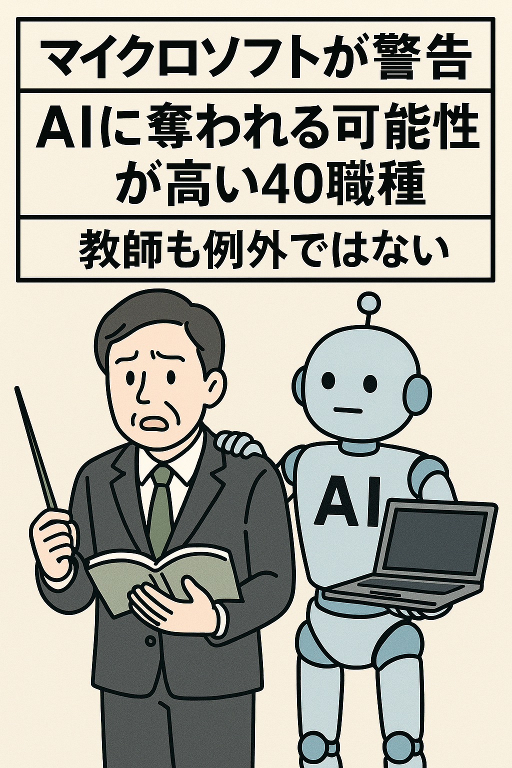 Microsoftが警告：AIに奪われる可能性が高い40職種、教師も例外ではない