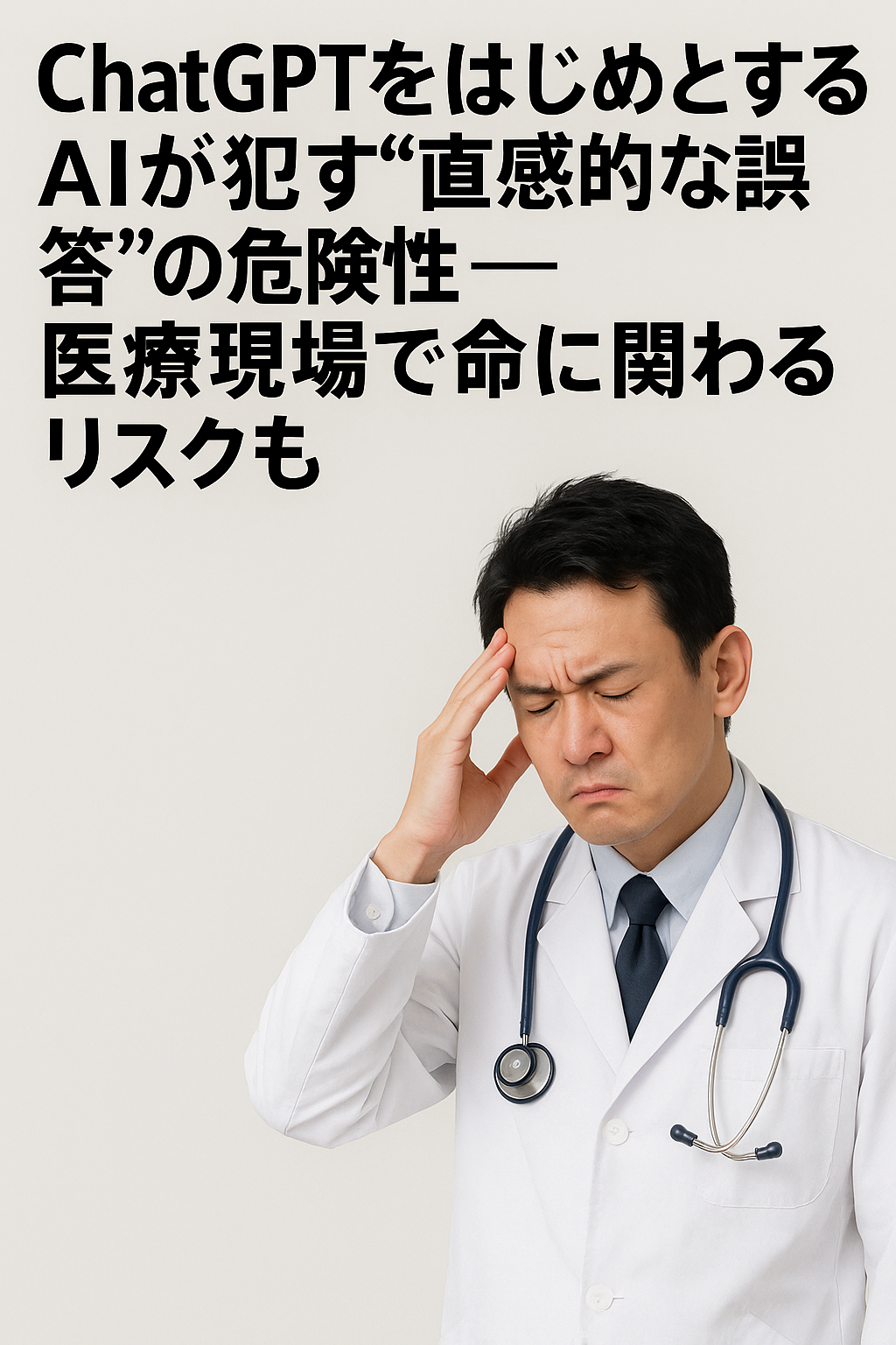 ChatGPTをはじめとするAIが犯す直感的な誤答の危険性――医療現場で命に関わるリスクも