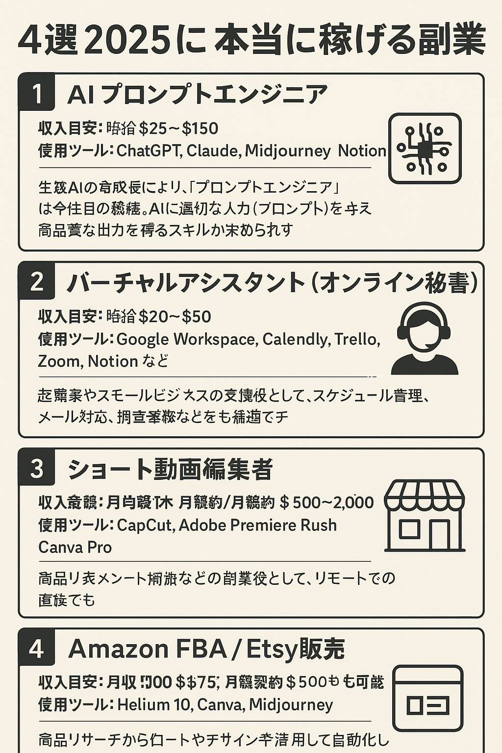 ChatGPTに聞いた「2025年に本当に稼げる副業」4選：インフレ時代の収入源に