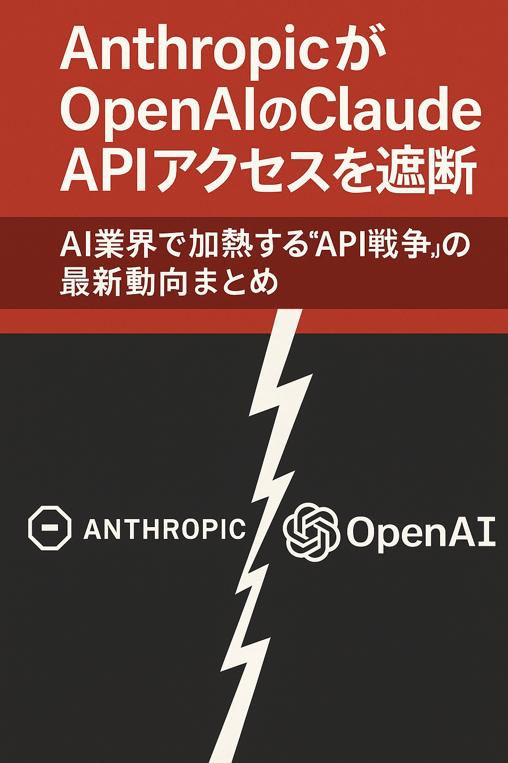 AnthropicがOpenAIのClaude APIアクセスを遮断――AI業界で加熱する“API戦争”の最新動向まとめ