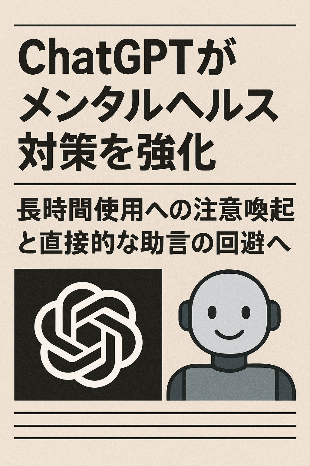 ChatGPTがメンタルヘルス対策を強化：長時間使用への注意喚起と直接的な助言の回避へ