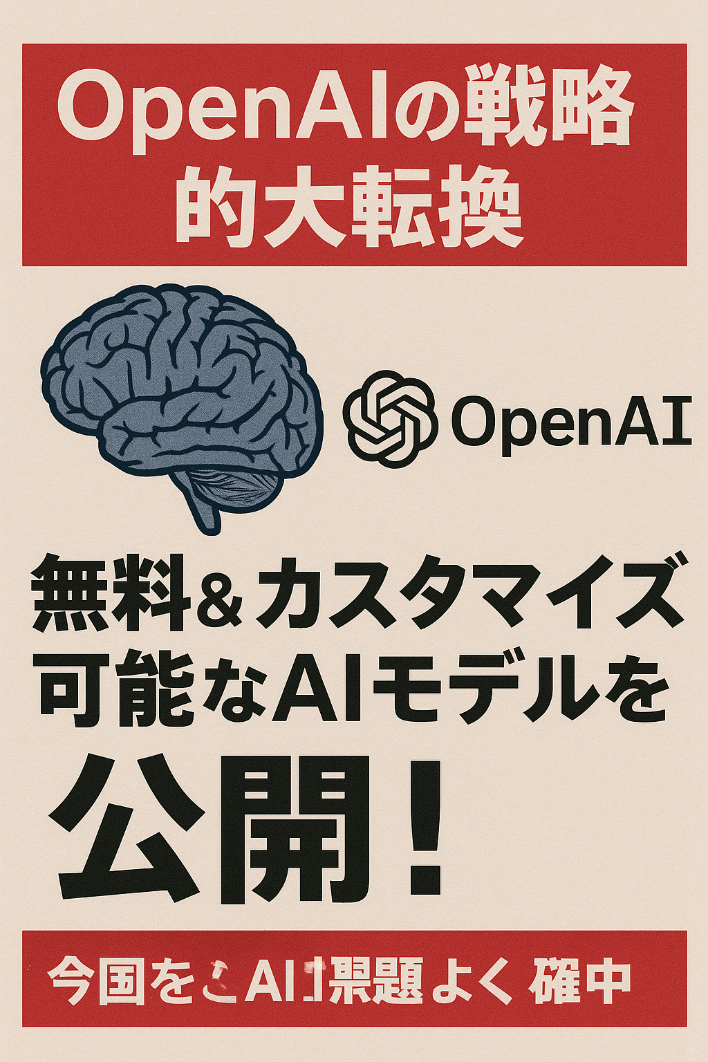🧠【OpenAIの戦略的大転換】無料＆カスタマイズ可能なAIモデルを公開！