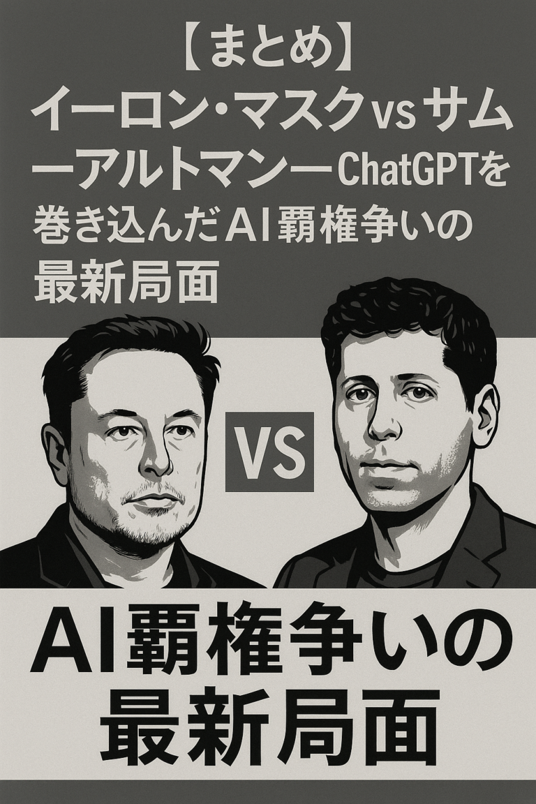 【まとめ】イーロン・マスク vs サム・アルトマン──ChatGPTを巻き込んだAI覇権争いの最新局面