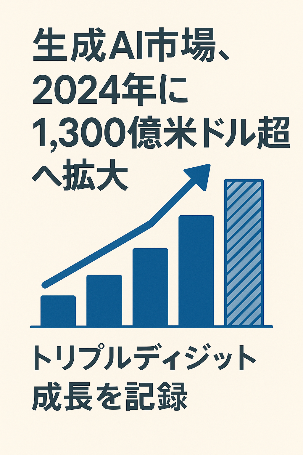 生成AI市場、2024年に1300億米ドル超へ拡大 ― トリプルディジット成長を記録