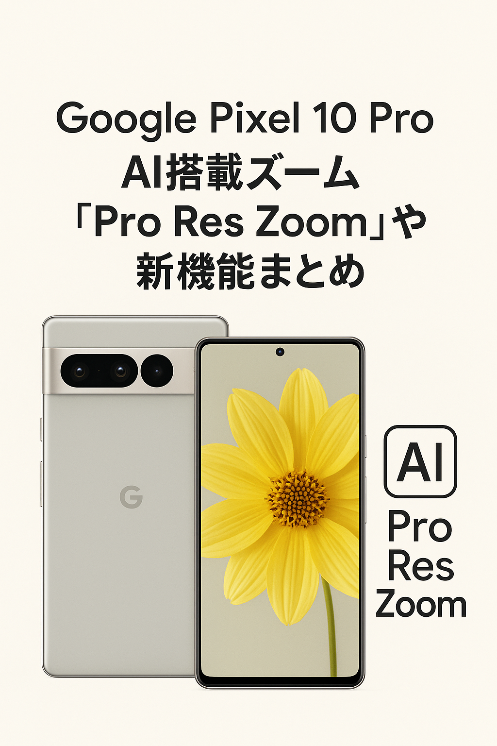 Google Pixel 10 Pro：AI搭載ズーム「Pro Res Zoom」や新機能まとめ