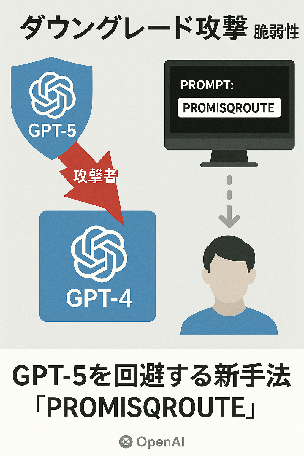 ChatGPTに「ダウングレード攻撃」脆弱性 ― GPT-5を回避する新手法「PROMISQROUTE」