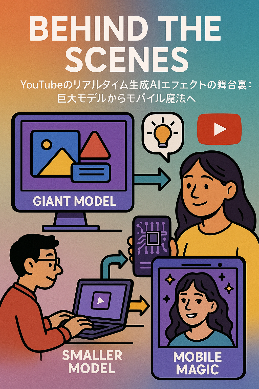 YouTubeのリアルタイム生成AIエフェクトの舞台裏：巨大モデルからモバイル魔法へ