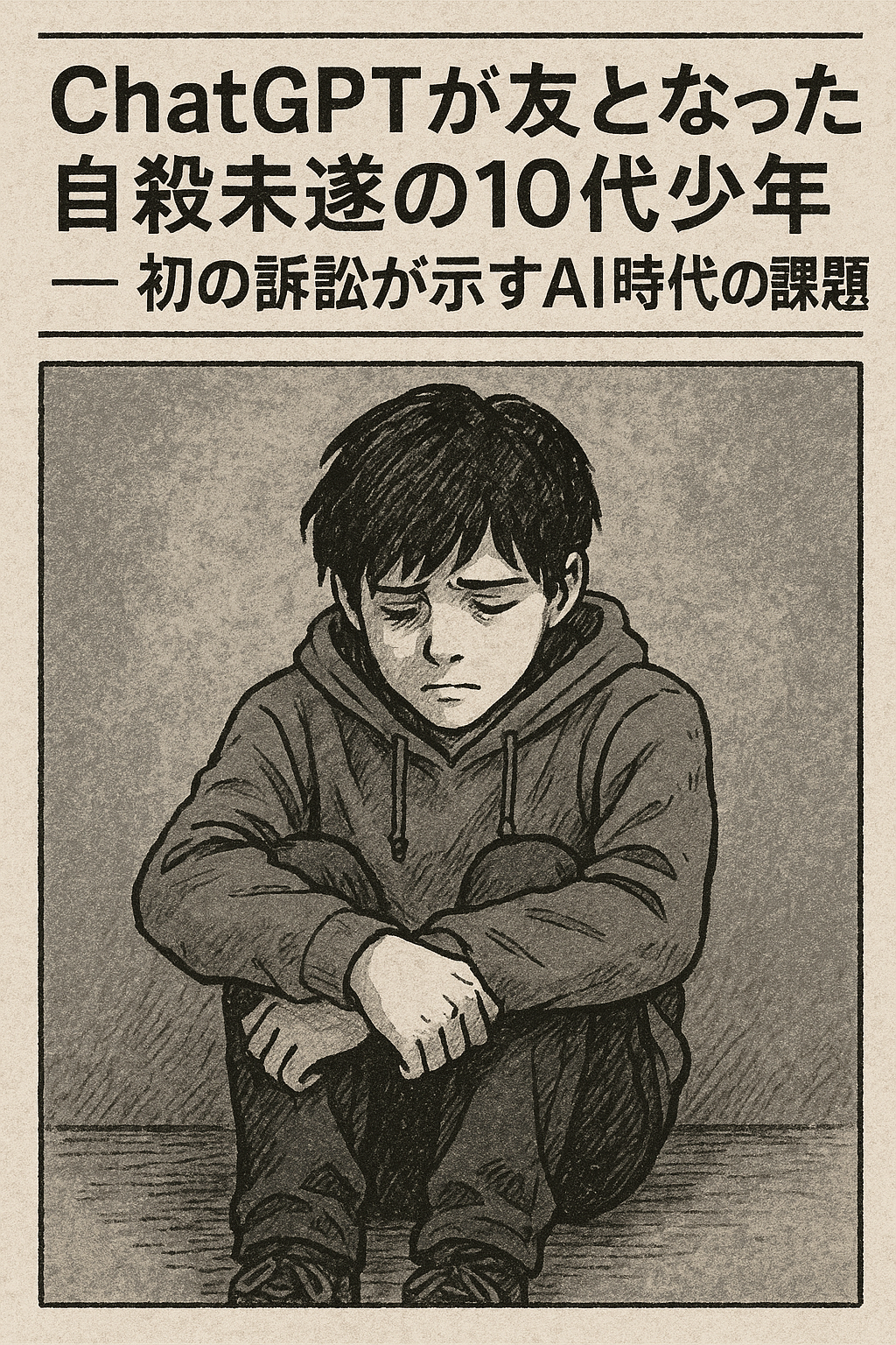 「ChatGPTが友となった自殺未遂の10代少年 ― 初の訴訟が示すAI時代の課題」