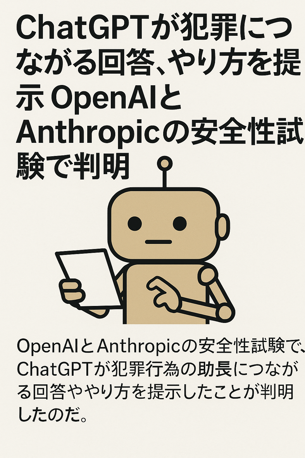 ChatGPTが爆弾製造やハッキング方法を提示 ─ OpenAIとAnthropicの安全性試験で判明