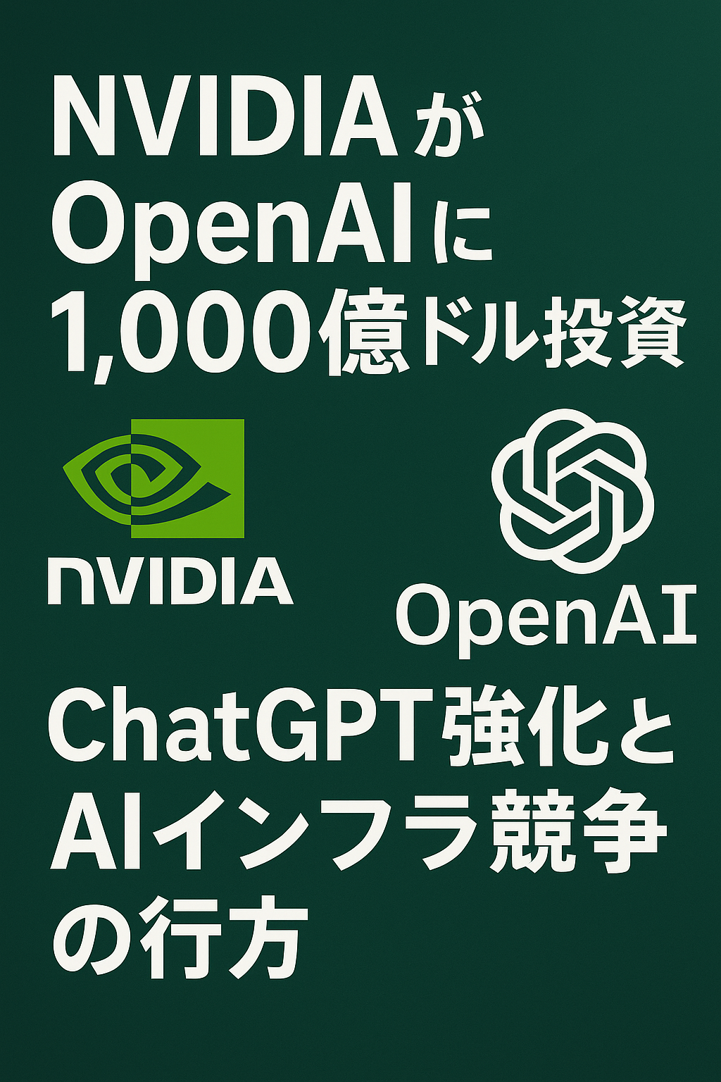 NvidiaがOpenAIに1000億ドル投資｜ChatGPT強化とAIインフラ競争の行方