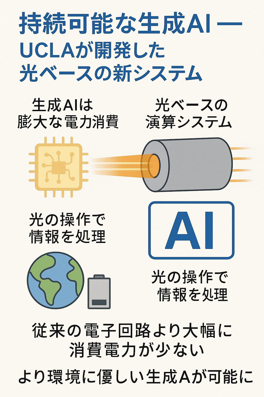 まとめ記事：持続可能な生成AI ― UCLAが開発した光ベースの新システム コンテンツ終わり
