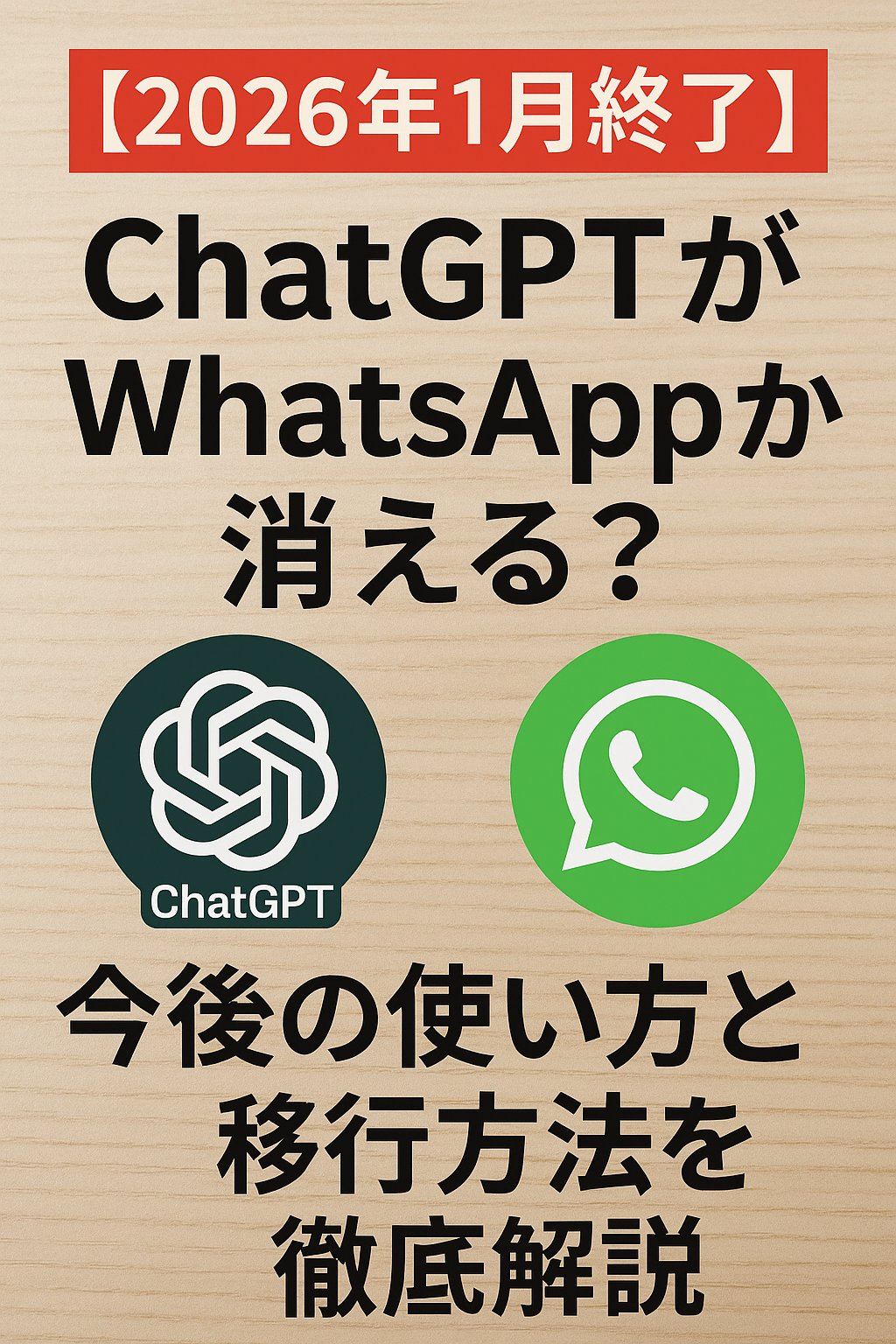 【2026年1月終了】ChatGPTがWhatsAppから消える？今後の使い方と移行方法を徹底解説