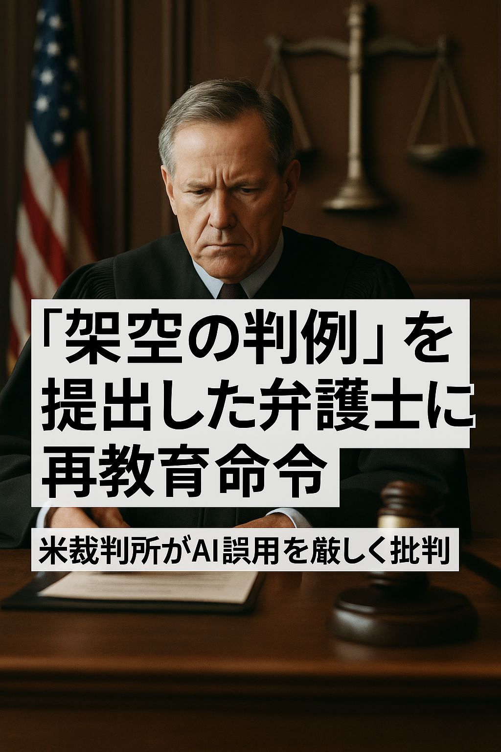 ChatGPTで“架空の判例”を提出した弁護士に再教育命令：米裁判所がAI誤用を厳しく批判