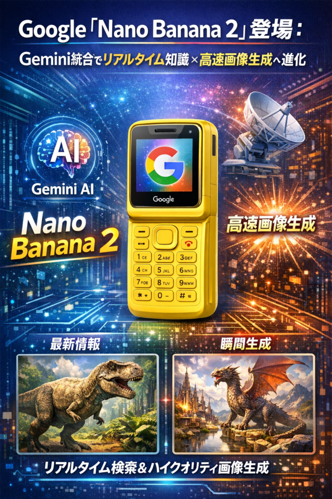 Google「Nano Banana 2」登場：Gemini統合でリアルタイム知識×高速画像生成へ進化