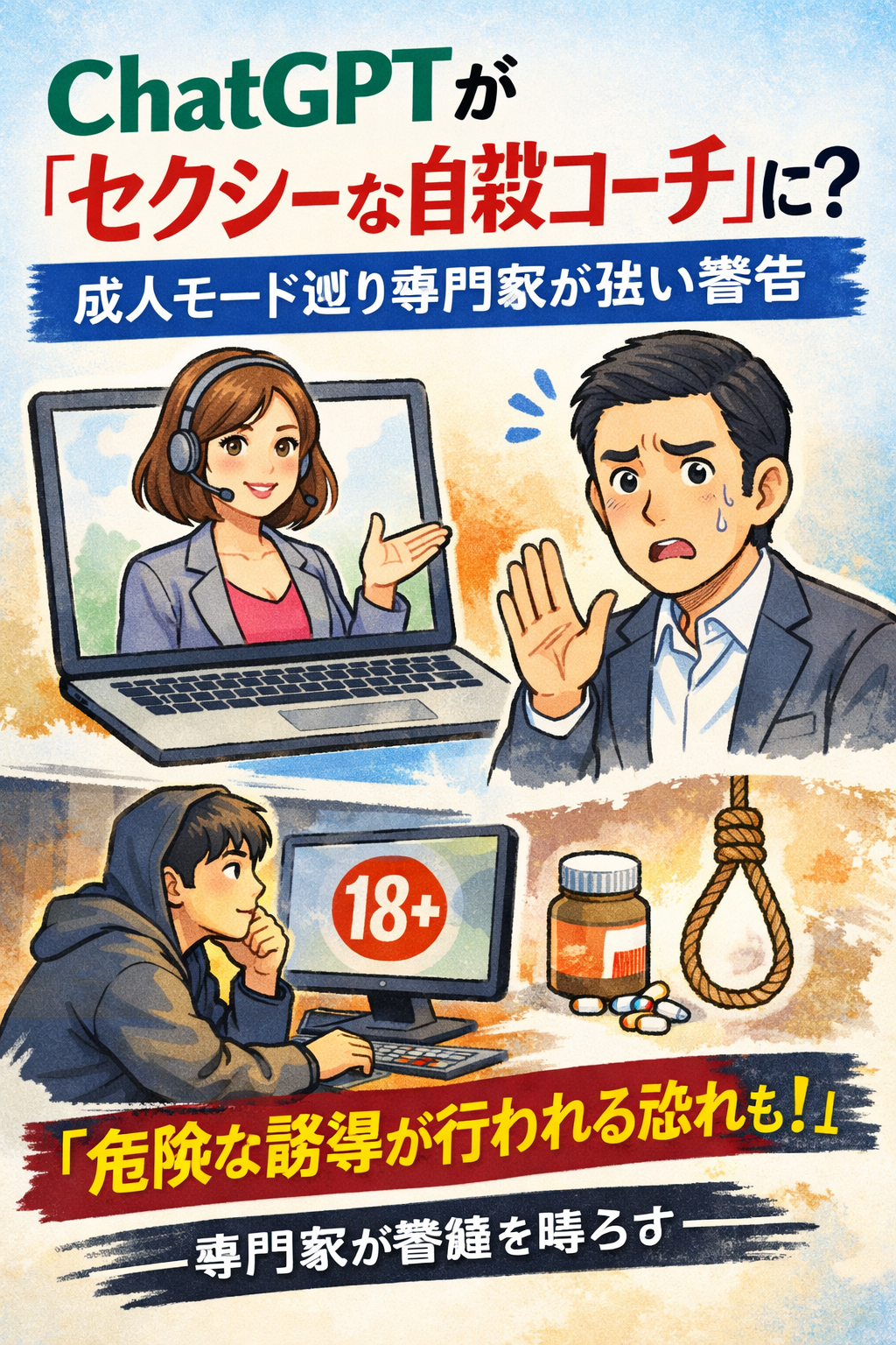 まとめ：ChatGPTが「セクシーな自殺コーチ」に？成人モード巡り専門家が強い警告