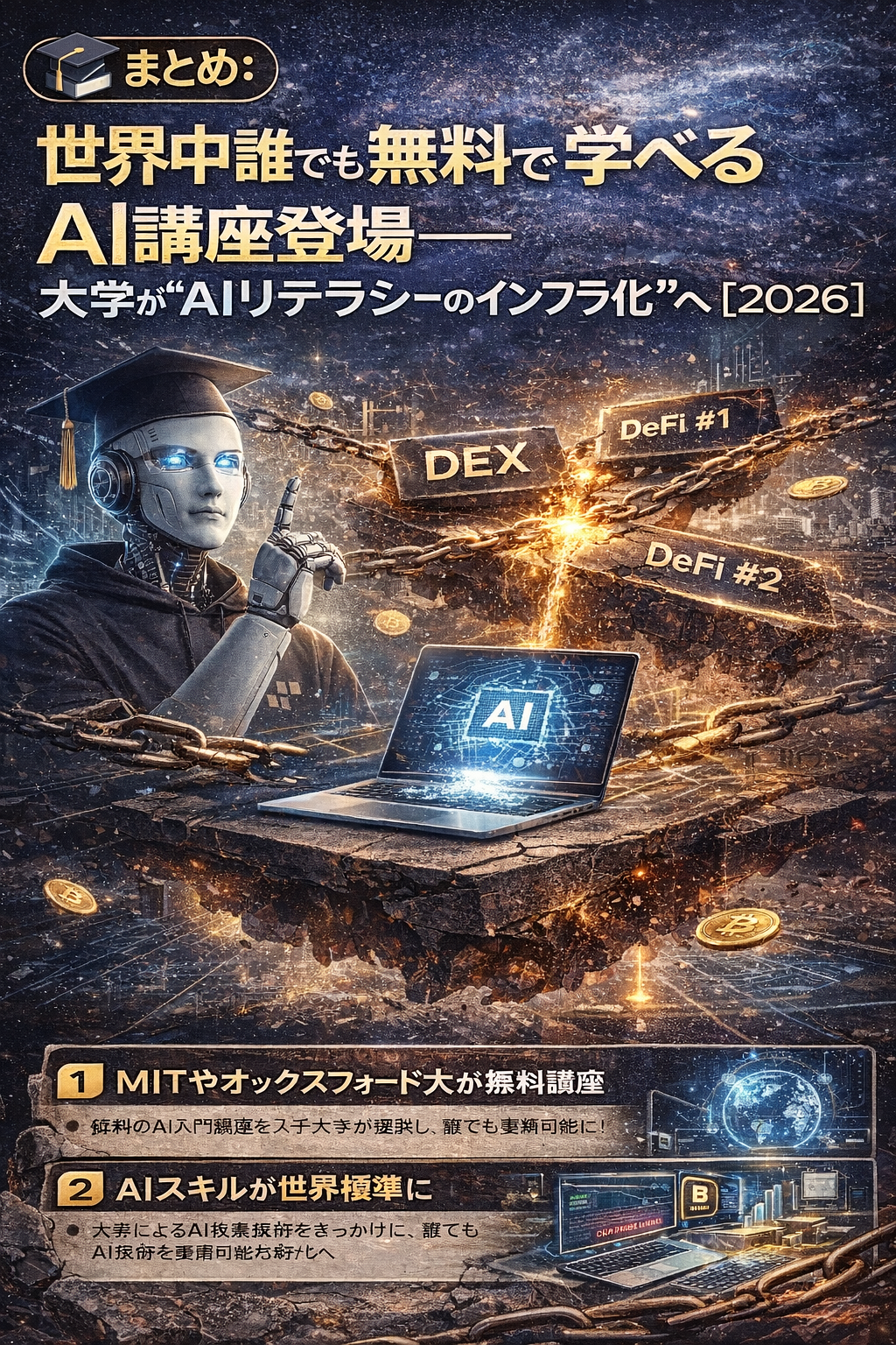 🎓まとめ：世界中誰でも無料で学べるAI講座登場──大学が“AIリテラシーのインフラ化”へ【2026】