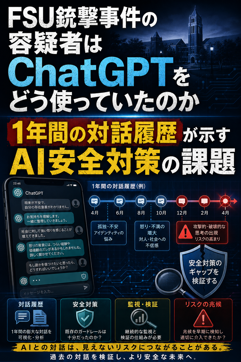FSU銃撃事件の容疑者はChatGPTをどう使っていたのか　1年間の対話履歴が示すAI安全対策の課題