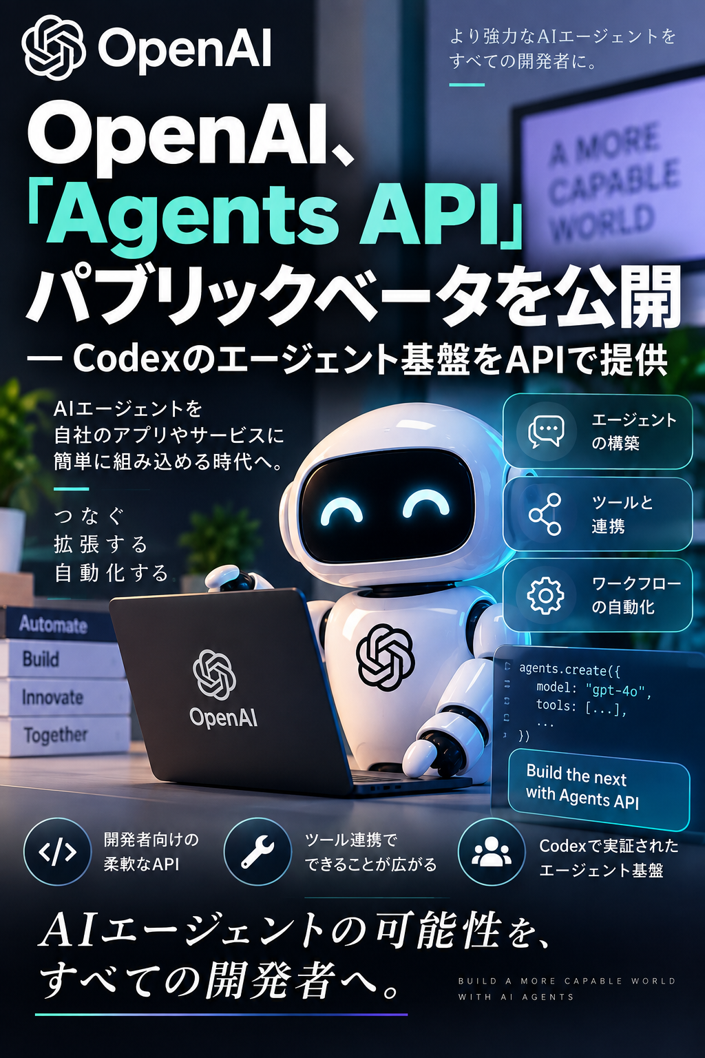 OpenAI、「Agents API」パブリックベータを公開 ― Codexのエージェント基盤をAPIで提供