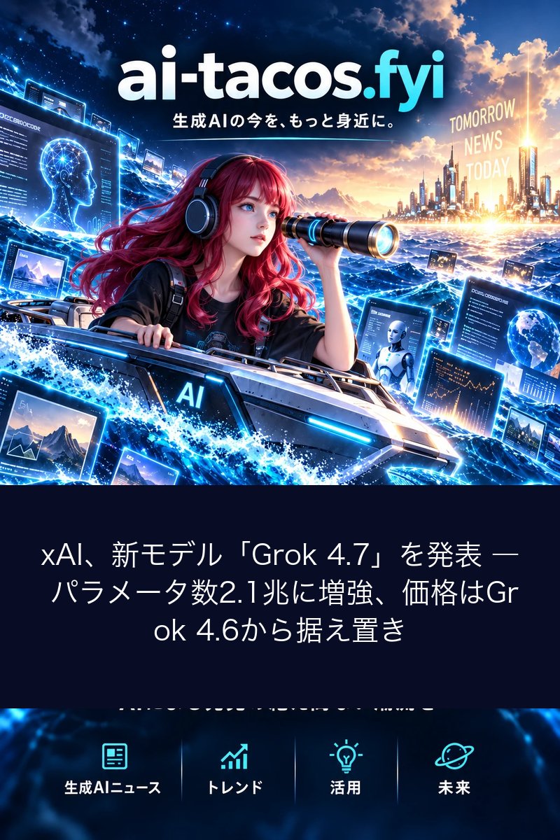 xAI、新モデル「Grok 4.7」を発表